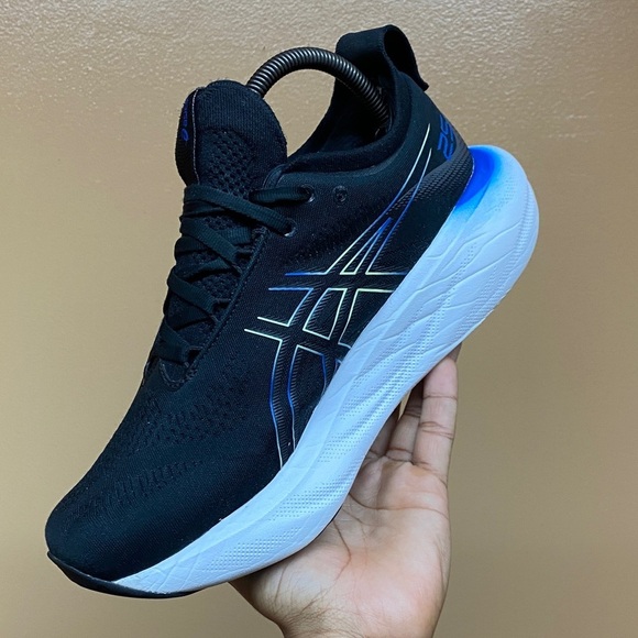 ASICS GEL-NIMBUS 25 Men\'s Running Sneakers Black Blue Glow Yellow Size 8.5 Wide main image 16